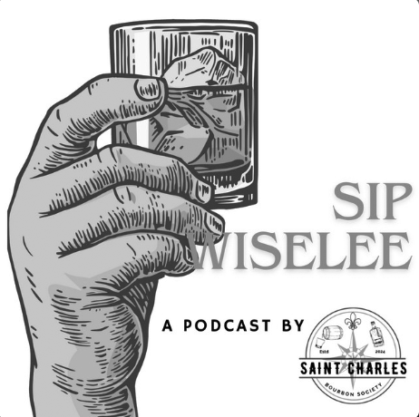 Cover art for Sip Wiselee podcast in greyscale.