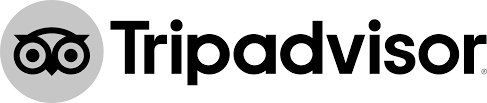 Trip Advisor logo in greyscale.
