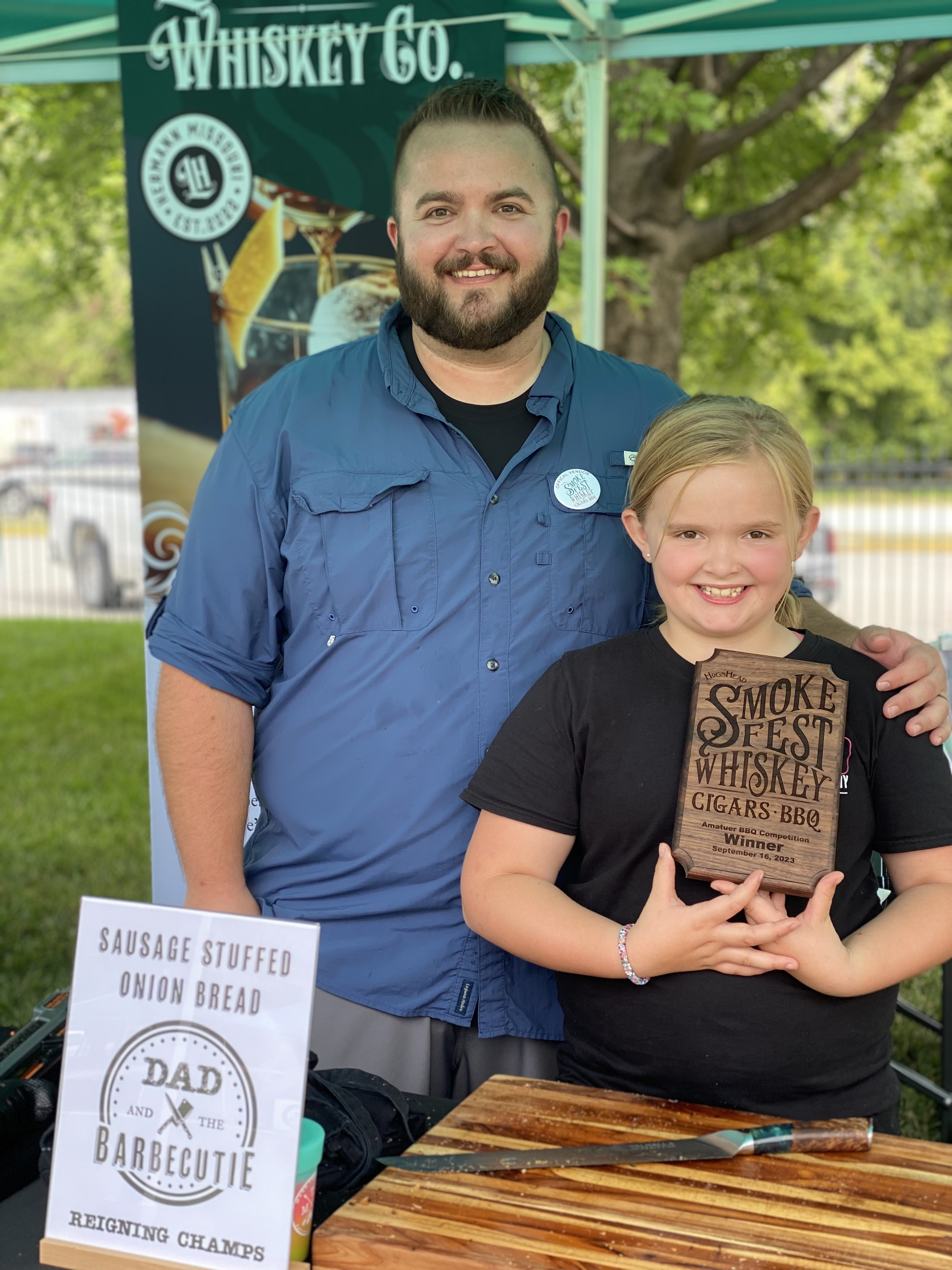 Dad and the Barbecutie 2023 winners at HogsHead Smokefest in Hermann, Missouri