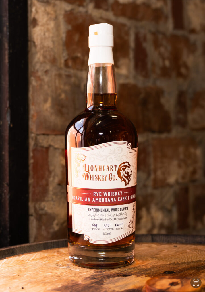 Bottle of Lionheart Whiskey Co. Small Batch Rye Whiskey