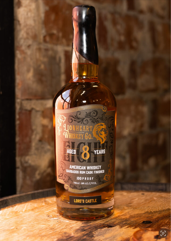 Bottle of Lionheart Whiskey Co. Small Batch Rye Whiskey